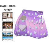 Gradient Pastel Heart Skort – Women’s Kawaii Sports Skirt with Pockets