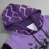 Kawaii Heaven Purple Lightning Heart Gothic Graphic Pullover Hoodie
