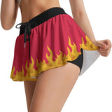 Women's Kawaii Devil Flame Skorts with Pockets for Sports & Fashion