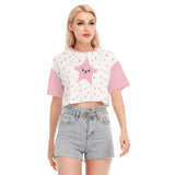 Kawaii Heaven Women's Classic Cropped T-shirt - 190GSM Cotton Crop Top with Navel