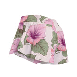 Hibiscus Floral Skort – Pink Tropical Skirt Shorts with Pockets