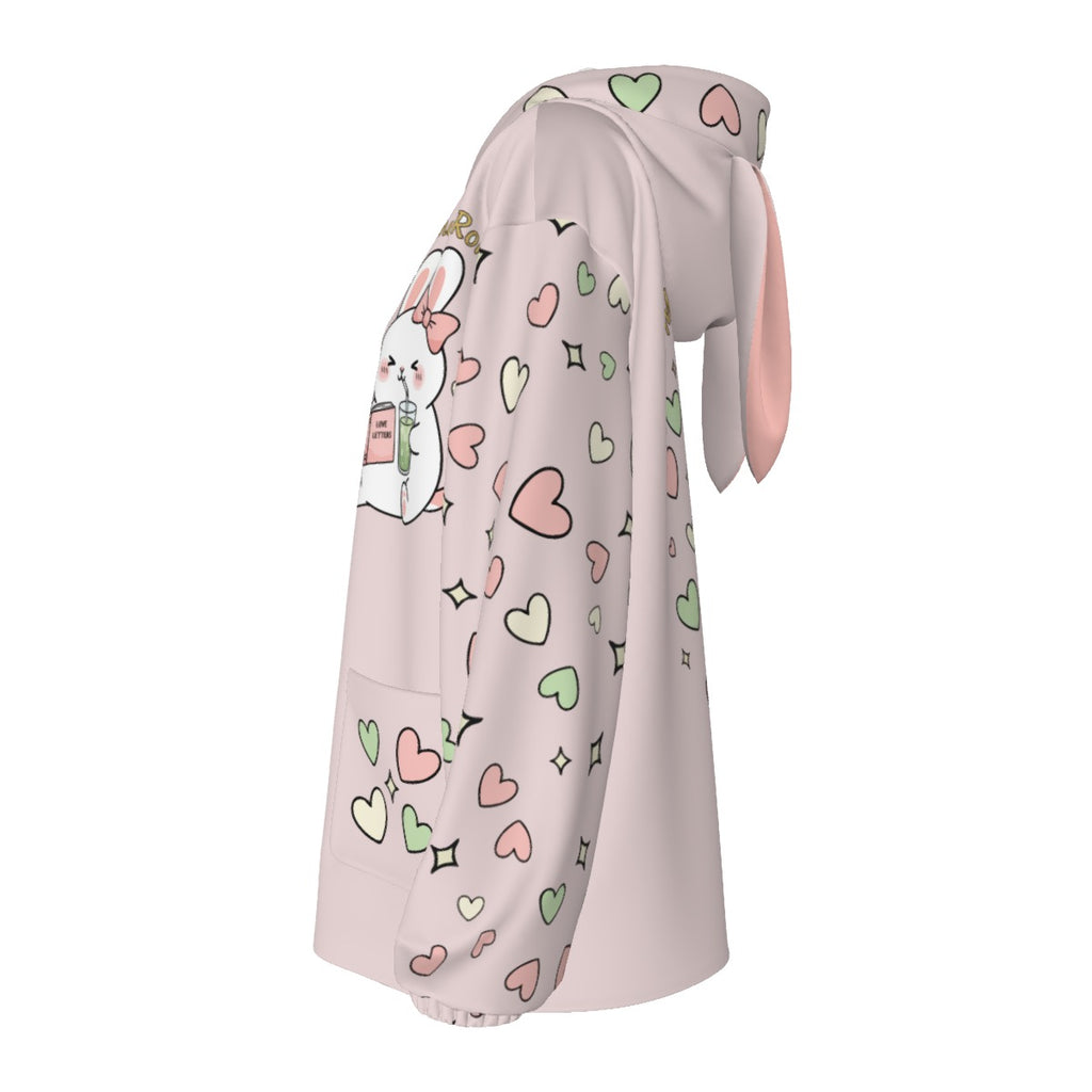 Iced Matcha Bunny Plush Pajama Hoodie