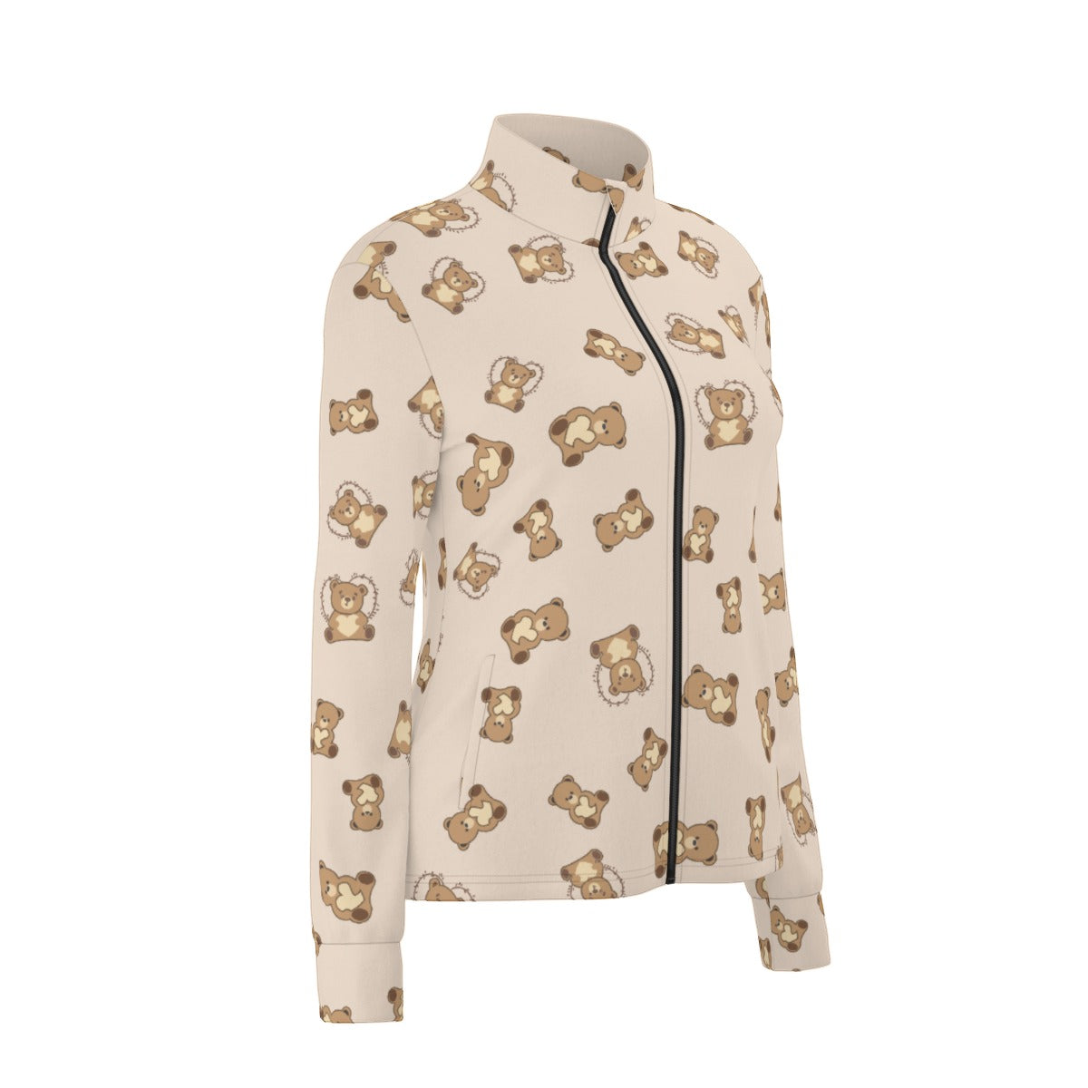 Women’s Zip-Up Jacket with Thumbholes – Fitted Stretch Jacket