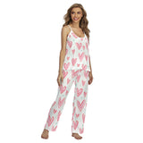 Kawaii Heaven Women's Heart Print Cami Pajamas Set | Soft Comfortable Sleepwear