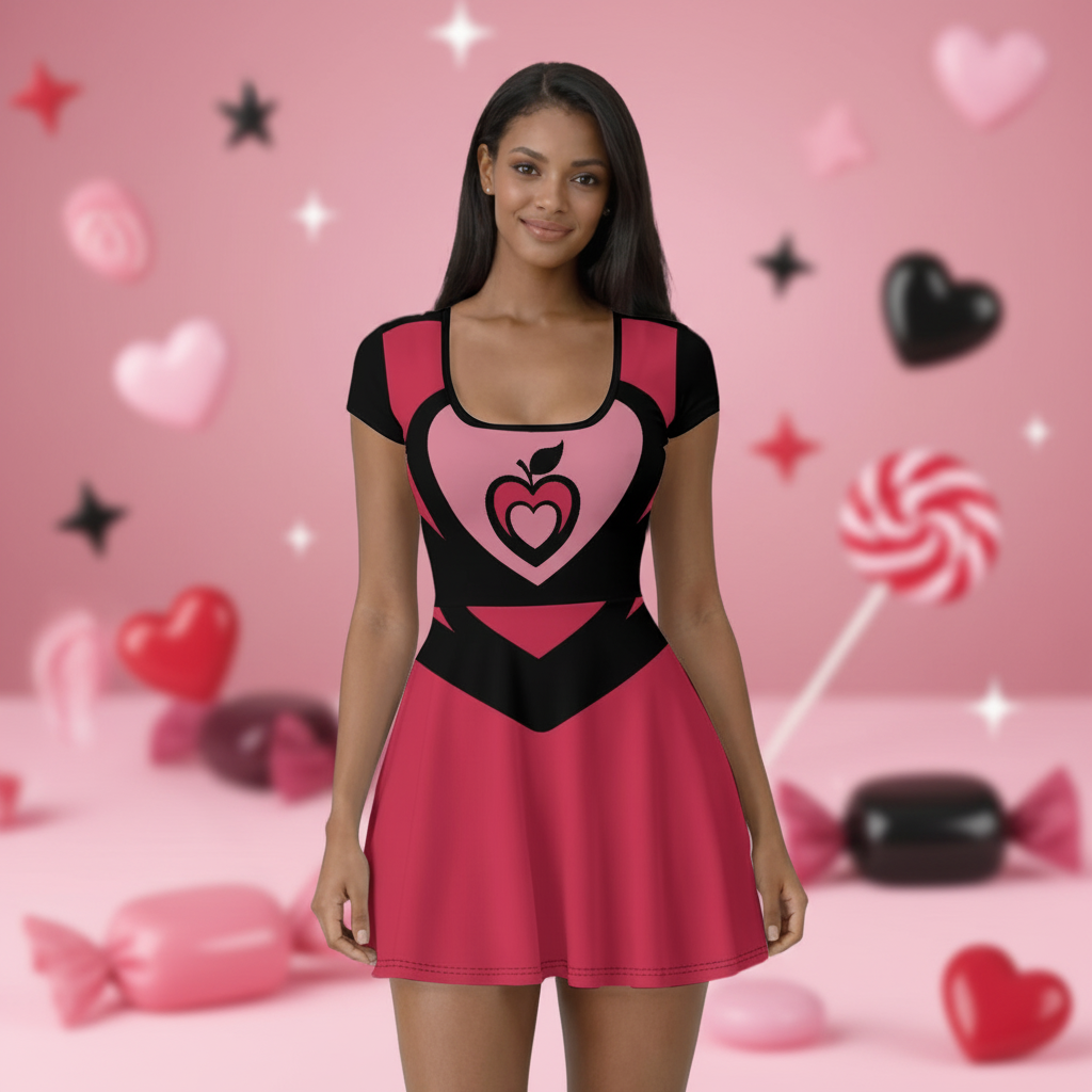 Kawaii Heart Athletic Dress – Pink Cute Tennis Dress with Shorts