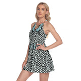 Butterfly Halter Mini Dress with Metal Ring Detail