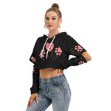 GRRR Me Cropped Hoodie – Kawaii Paw Print Fleece Lined Hoodie
