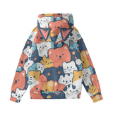 Cartoon Animal Hoodie with Cat Ears – Cozy Graphic Hoodie