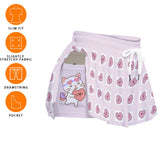 Kawaii Heaven Women's Cat Love Heart Print Skorts with Pockets - Lilac