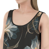 Kawaii Heaven Women's Elegant Floral Black Sleeveless Rayon Maxi Dress