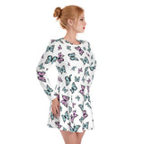 Kawaii Heaven Women's Irish Butterfly Dream Long Sleeve Skater Dress
