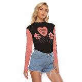 GRRR Me Heart Long Sleeve Top – Women’s Paw Print Mesh Shirt