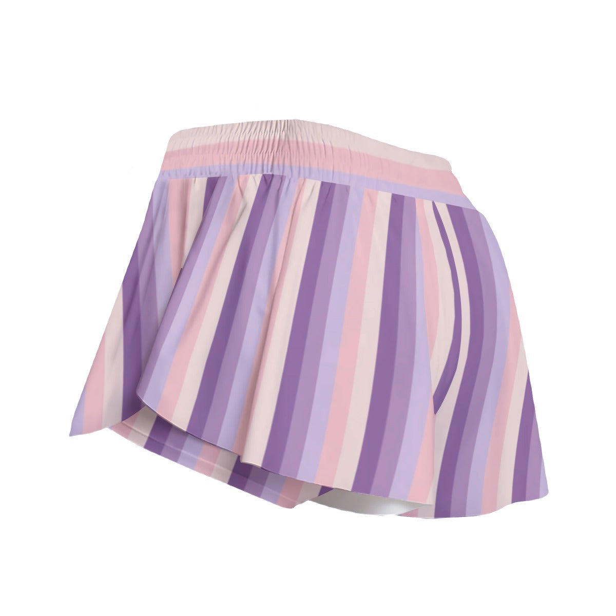 Kawaii Heaven Women's Pastel Striped Princess & Unicorn Skorts with Pockets