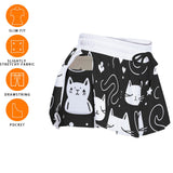 Women's Midnight Meow Active Skort with Hidden Cat Print | Kawaii Heaven