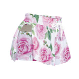 Floral Rose Skort – Pink High Waisted Skirt Shorts with Pockets