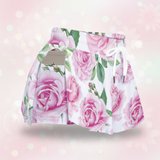 Floral Rose Skort – Pink High Waisted Skirt Shorts with Pockets