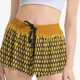 Women's Bee Honeycomb Print Sport Skort with Pockets - Soft Microfiber Active Skort