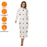 Kawaii Heaven Women's Sexy Close-Fitting Hip Dress with Zipper | Queen of Cards Maxi Dress