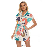 Melody Muse Women's Classic Wrap Dress with Stand-up Collar | Casual Style