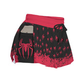 Kawaii Heaven Women's Red Spider Print Sport Skorts with Side Pockets