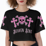 Heaven Sent Skull Crop Top – Graphic Athletic Streetwear Tee
