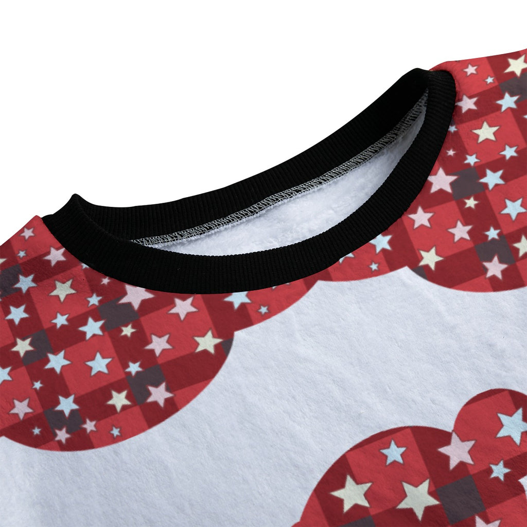 Santa Print Plaid Pajama Set – Cozy Christmas Winter Sleepwear