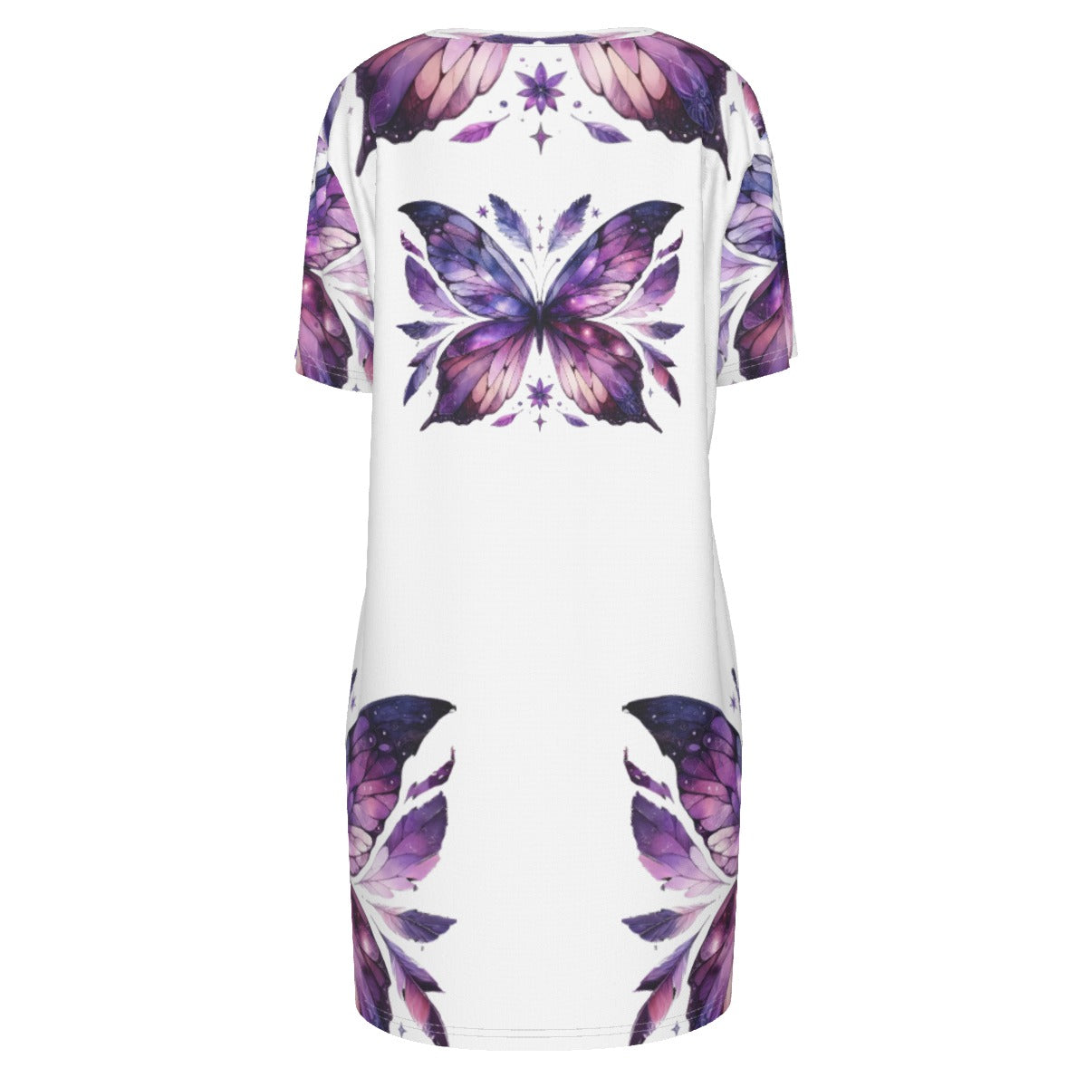 Purple Butterfly T-Shirt Dress – Fairycore Casual Summer Dress