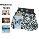 Butterfly Skort – Black White Skirt Shorts with Pockets