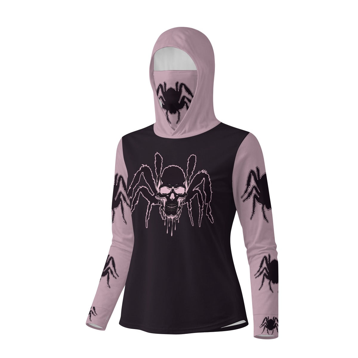 Gothic Spider Skull UPF 50+ Sun Hoodie