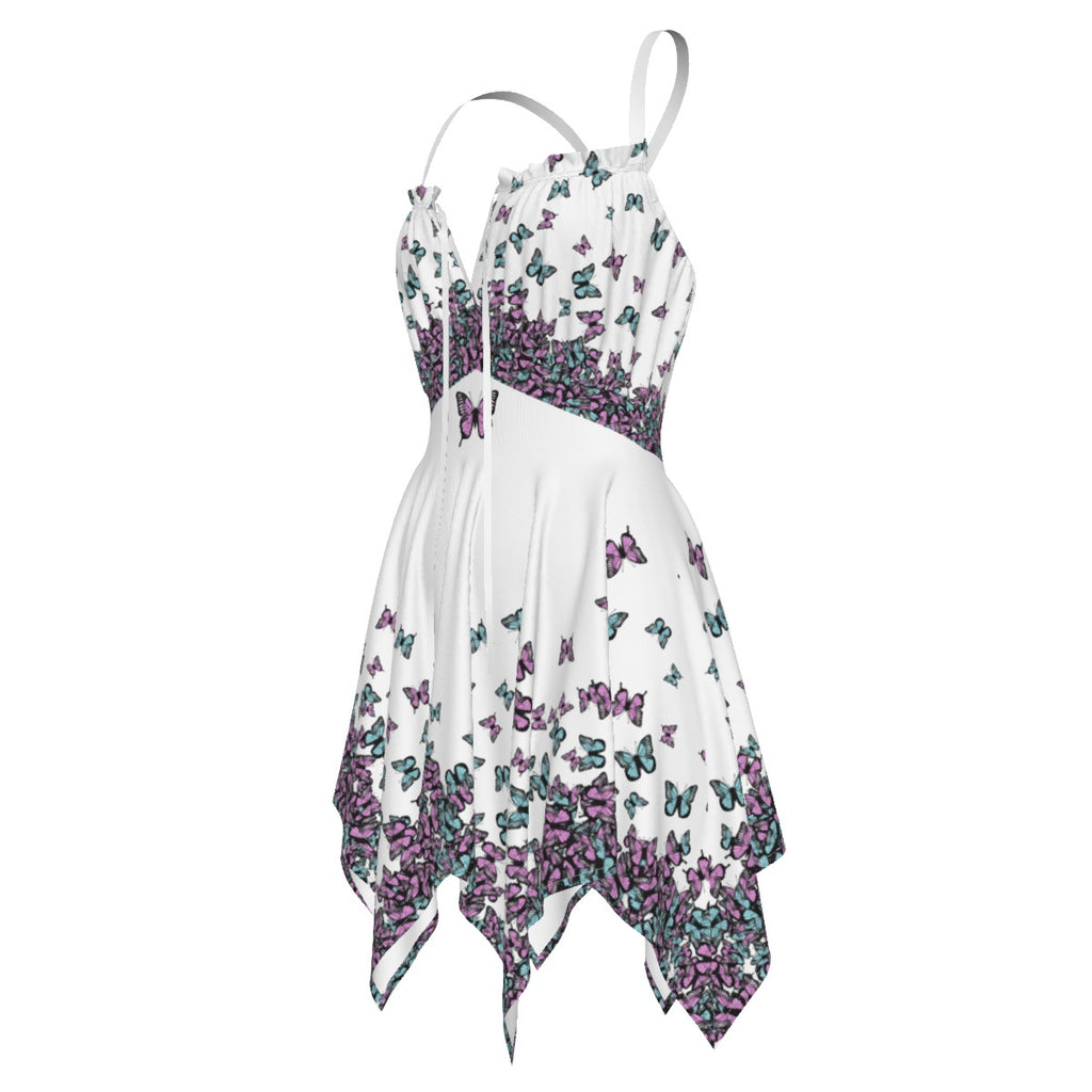 Butterfly Handkerchief Dress – Fairycore Spaghetti Strap Summer Dress