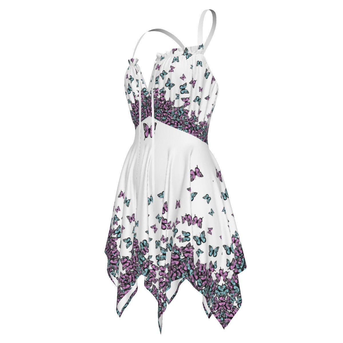 Butterfly Handkerchief Dress – Fairycore Spaghetti Strap Summer Dress