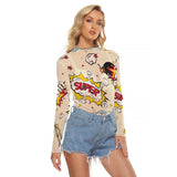 Kawaii Heaven Women's Long Sleeve Mesh T-Shirt - Sexy Comic Graphic Print