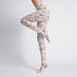 Cute Heart Print Tights – Pastel Bunny Slim Fit Stockings