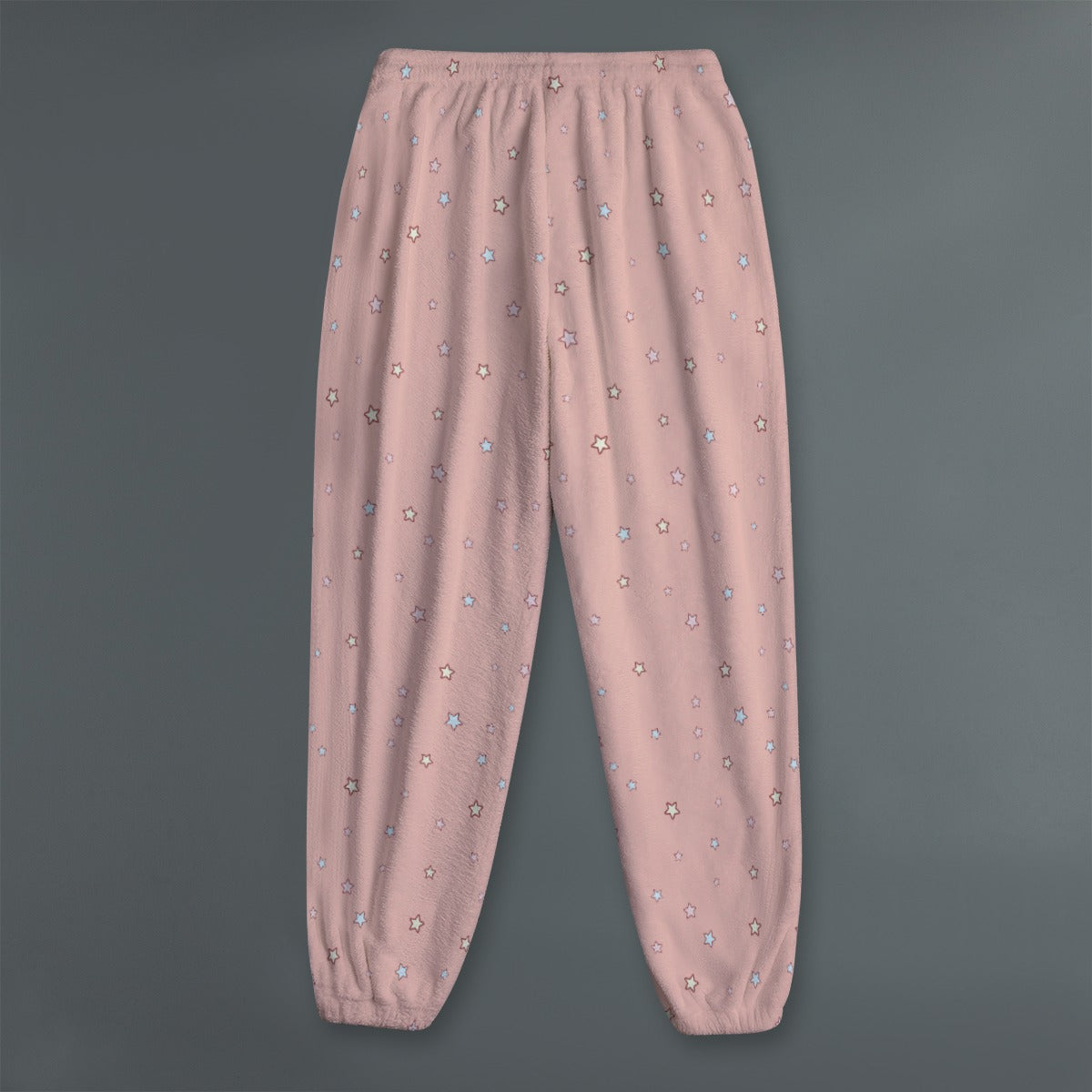 Kawaii Bunny Fleece Joggers – Cute Pink Star Lounge Pants