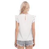 Funny Coffee Monster Women’s Blouse with Ruffle Details