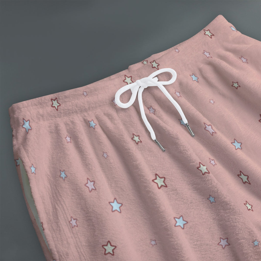 Kawaii Bunny Fleece Joggers – Cute Pink Star Lounge Pants