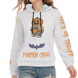 Kawaii Heaven Halloween Pumpkin Print Slim Fit Women's Hoodie with Adjustable Hood and Front Pocket