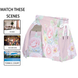 Pink Floral Sports Skort – Women’s Rose Print Active Skirt with Shorts