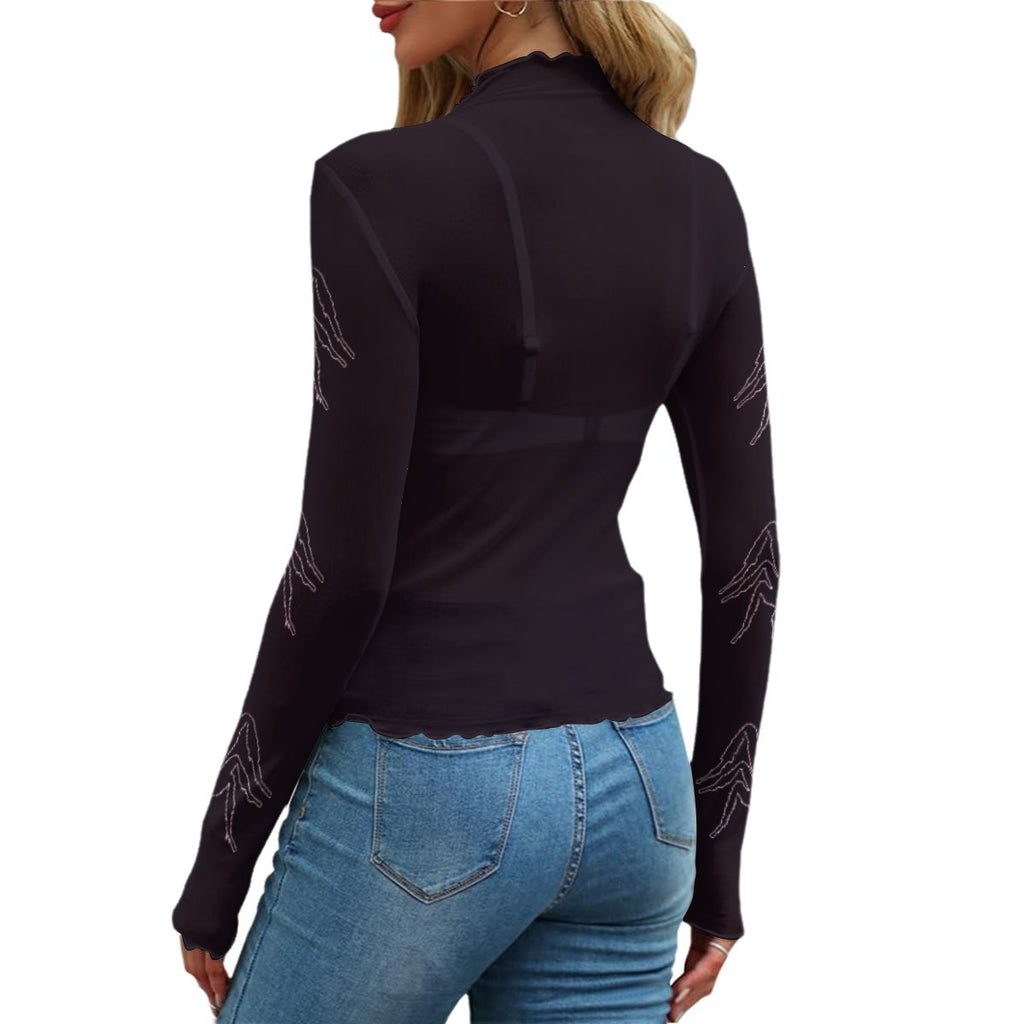 Spider Skull Gothic Mesh Top