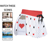 Women's Sport Skorts with Pocket - Ace of Hearts Design | Kawaii Heaven