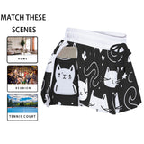 Women's Midnight Meow Active Skort with Hidden Cat Print | Kawaii Heaven