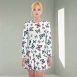 Kawaii Heaven Women's Irish Butterfly Dream Long Sleeve Skater Dress