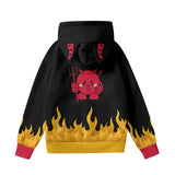 Kawaii Devil Flame Women's Hoodie with Cat Ears - Fashionable Streetwear