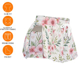 Floral Heart Skort – Pink Flower Skirt Shorts with Pockets