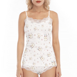 Kawaii Heaven Women's Sleepy Bear Lace Trim Sexy Two-Piece Cami Pajama Set