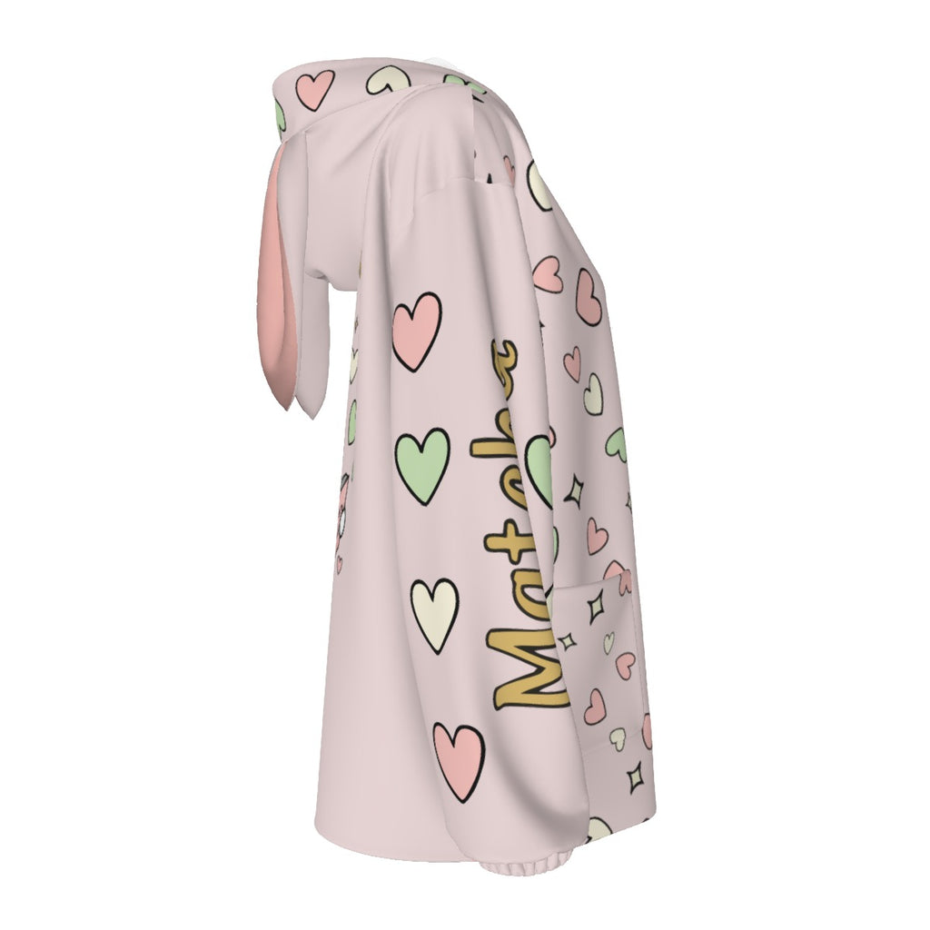 Iced Matcha Bunny Plush Pajama Hoodie