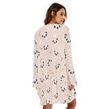 Kawaii Heaven Women's Oversized Panda Print Loose Crew Neck Jersey Lounge Dress