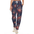 Gothic Spider Print Scuba Women's Casual Pants with Rib Cuffs - Creepy Cute Lounge Bottoms