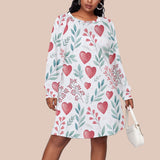 Heart & Leaf Long Sleeve Dress – Relaxed Fit Casual Tunic (Plus Size)