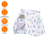 Pastel Heart Print Skort – Women’s Kawaii Sports Skirt with Pockets